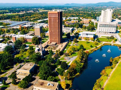 Aerial of UMass Amherst Campus