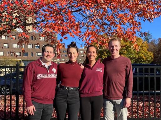 Mike Shaheen '17 posed with friends on campus