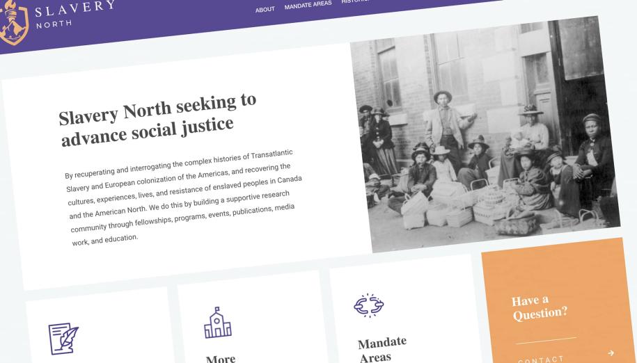 Screen shot of Slavery North website