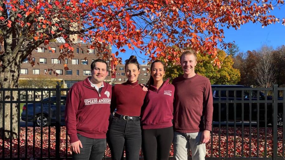 Mike Shaheen '17 posed with friends on campus